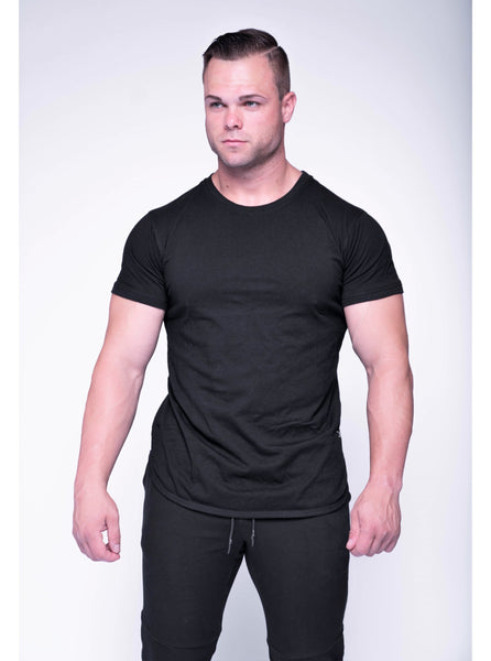 Curved Hem Urban T-Shirt - Black